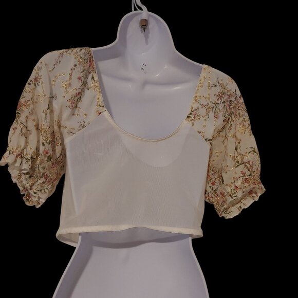 Womens Baby Doll Milkmaid Metallic Eyelet Dainty Y2k  Forest Core Corset Top - Picture 3 of 9